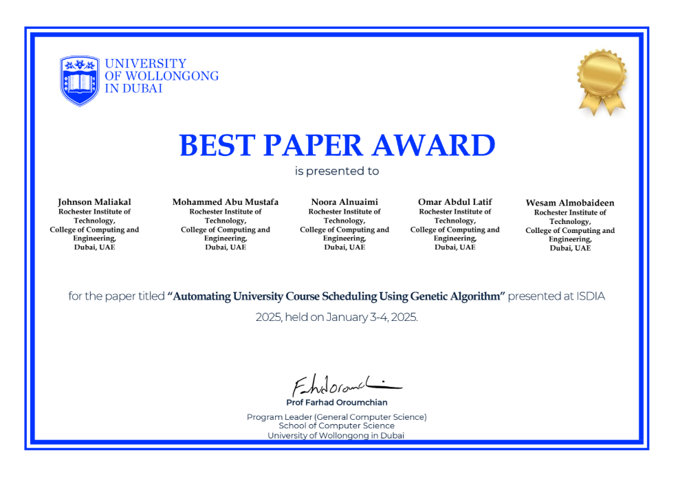 Best Paper Award